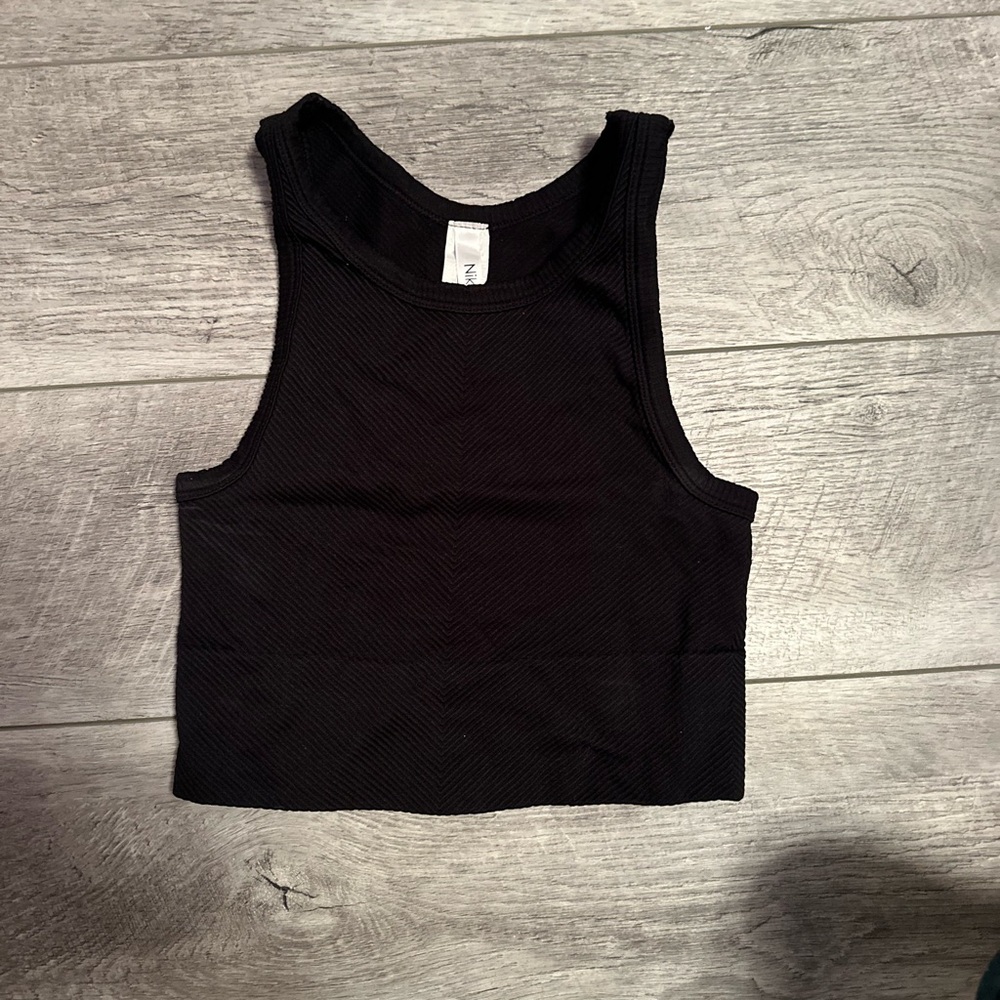Black high neck tank top